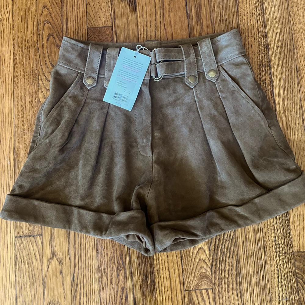 Sézane NWT Robin Suede Shorts